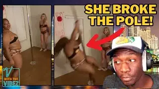 THICK Girl Pole Dance Came Crashing Down&hellip; And Crashed The Whole Party!