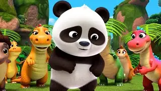 La exploración de la era de los dinosaurios del panda bebé 2 La Vaca Lola  Baby Shark