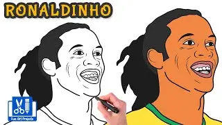 How To Draw Ronaldinho | Legendary Soccer Player | Draw Football Player Easy Step By Step