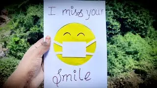 Miss You Card | Mini Quarantine Card | Quarantine Greeting Cards | Easy DIY Paper Crafts At Home