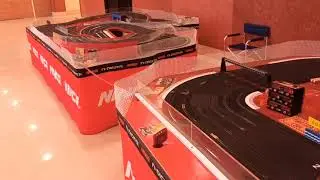 DOS CIRCUITOS SCALEXTRIC GRANDES en SAL&Oacute;N del MOTOR SEVILLA #SLOTCARS #slotcarscenery #slotcartrack