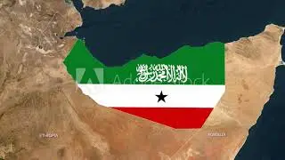 Somaliland Map With Flag Colors Overlay