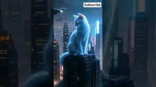 🐱 Cyberpunk White Cat | Futuristic AI Animation | Neon City ✨