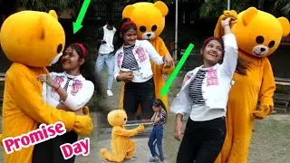Teddy Day🐻 Special Cute Girl Prank In Park l 😂Teddy & Girls Funny Dance l Cute Girl Purpose 🤣