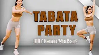 20 MIN TABATA PARTY - HIIT Home Workout  - No Equipment, No Repeat, Sweaty Workout with Tabata Songs