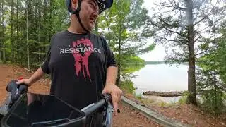 Stop at Moccasin Lake on the Bruno's Run Trail ( Fatback Rhino + Ariel Rider Grizzly )