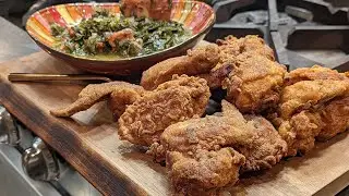 How to Make Southern Fried Chicken with Smoky Collard Greens
