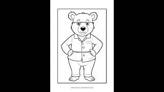 Pooh Bear Coloring Sheets ​Vol 9 - Bear at Work: Fun Meets Creativity #drawing #coloring #art