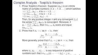 Complex Analysis - Toeplitz's Theorem and Its Application