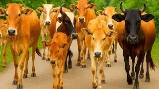 Video of Thousands of Tame Cows Roaming the Streets - Funny Cows, Cows, Dancing Cows, Cow Sounds. 1