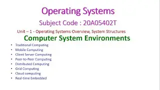 Компьютерные системные среды-Операционные системы-Unit-1-20A05402T