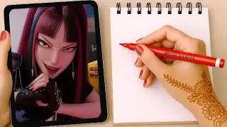 Relaxing KPop Mira Drawing 💖 | Live Art Loop | Creative Girl Zariya
