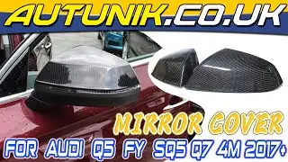 Carbon Fiber Side Mirror Cover Caps Replacement For Audi Q5 FY SQ5 Q7 4M 2017+ W/O Lane Assist Mc18
