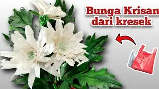 Bunga Krisan putih dari kresek| how to make Chrysanthemum flowers