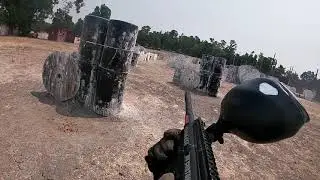 Tippmann 98 Custom vs electronic guns on Arena at Midway Paintball Facility