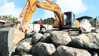 Part 4 ] install rock armour retaining sea wall
