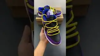 Custom Nike Dunk Low LA Purple Black Gold Blue