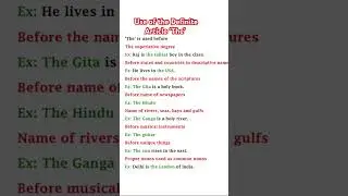 #ytshortsindia #Use of the Definite Article &lsquo;The&rsquo;#shorts #ytshorts#spokenenglish