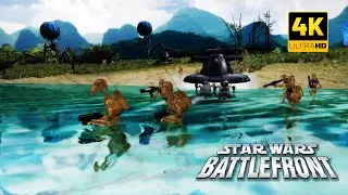 CIS Battle Droids vs  Republic Clones  - Star Wars Battlefront 2004  - battle of kashyyyk