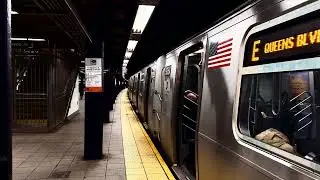 MTA New York City Subway Jamaica Center Bound Alstom R160A (E) Express Train @ Queens Plaza
