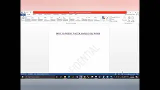 12 lecture |How to insert Water mark in Ms word|Ms office complete course