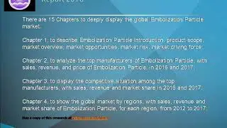 Embolization Particle Market Research 2018 &ndash; 2022