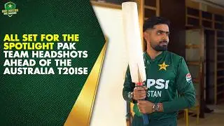 All set for the spotlight 🌟 Pakistan team headshots ahead of the Australia T20Is 🎬