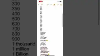 Numbers 1 to 1 billinillion