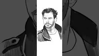 Chris Hemsworth easy drawing #shorts