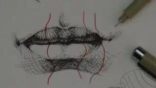 Pen & Ink Drawing Tutorials | How to draw realistic lips