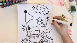 ✨ ASMR Coloring Cute Kuromi 💜 | Relaxing ASMR Marker Art 