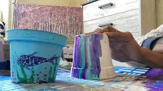 DIY Hand painted pot / Relaxing Plant pot custom paint