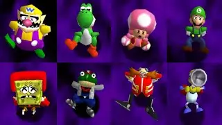 100 Characters Falling in Poison Lava in Super Mario