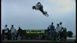 Carlo Griggs riding Vert at his BMX Ramp Jam, 1991