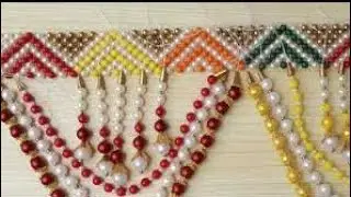How to make bandhanwal at home| DIY pearl toran| how to make easy&nbsp; moti toran at home|wall hanging