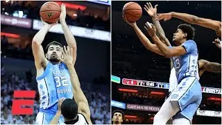 UNC cruises by Louisville behind Luke Maye and Cameron Johnson | College Basketball Highlights