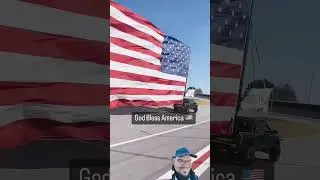 HUGE American Flag On Road!!! #americanpride #prideofamerica