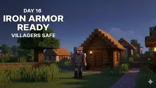 Minecraft Survival Day 16 | Full Iron Armor Crafted 🛡️ | Helping Villagers | No Commentary