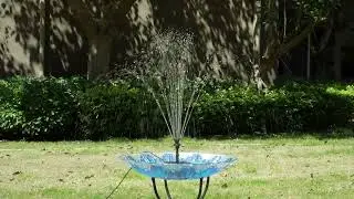 AISITIN 7W Solar Fountain Pump,DIY Solar Powered Water Fountain with 16 Nozzles and 5ft Water Pipe