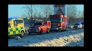 Stort larm 5x + polis. Lule&aring; r&auml;ddningstj&auml;nst utryckning 2008, 2010, 2040, 2140, 9240, 9280, polis