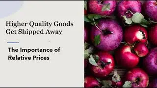 Why High Quality Goods Get Shipped Away: Importance of Relative Prices