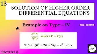 Example on Type-IV#Higher Order ODE # BCMATE301#BMATC101#BMATM101