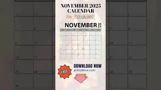 November 2025 Calendar Free Download #calendar #diyplanner #november2025