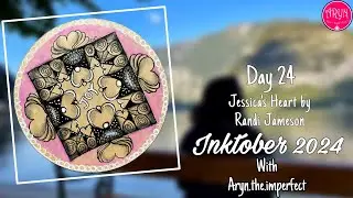 Inktober 2024 Day 24 Jessica’s Heart | Draw with Aryn | Zentangle inspired Art #inktobertangles2024