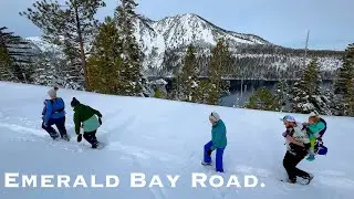 Hiking in SNOW on Emerald Bay Road when it closes!