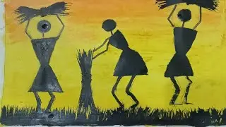 Tribal Art Drawing with Sourav || Tribal Art Drawing Easy Peasy || Tribal Art ||