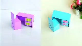 DIY Mini Paper Study Table & Chair | Dollhouse study table | Easy Origami