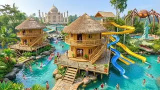 Primitive Wild Build: Building a Luxury Bamboo Mansion on Water