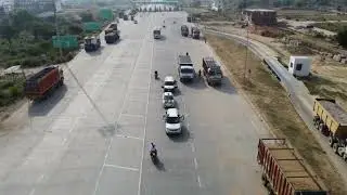 Highway.4line link road in vnaras..wedding video shut..in drone ..shart...