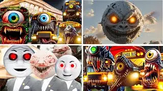 SCHOOL BUS MONSTER 🆚 LUNAR MOON 🆚EVIL CHOO CHOO🆚 SCHOOL BUS 🆚⭐ 🎶 TILES HOP